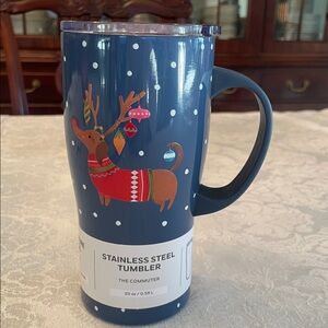 Reindeer dachshund Stainless Steel  travel tumbler
